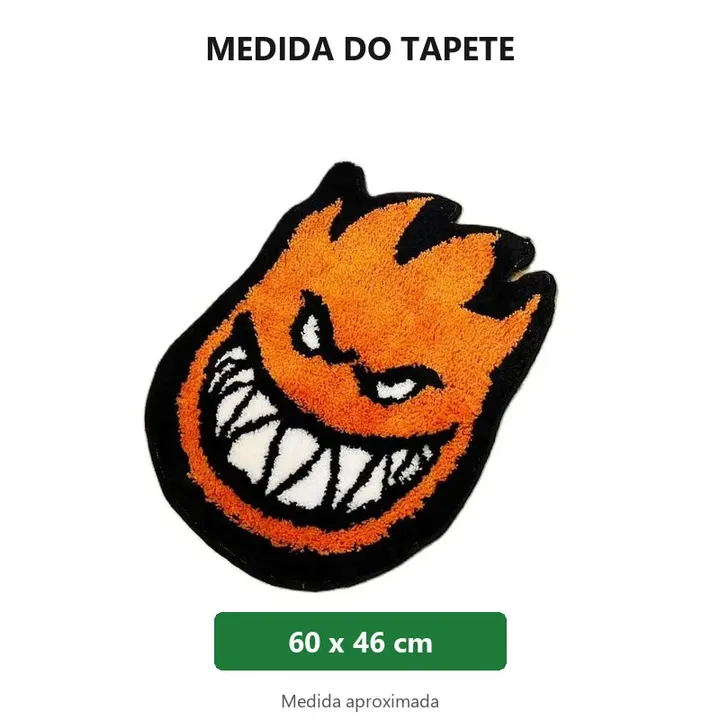 Medida aproximada do Tapete Chama Monster: 60 x 46 cm