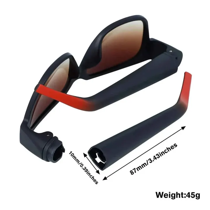 Oculos Puff Safe aberto mostrando compartimento oculto na haste