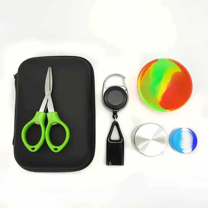 Kit Puff Viber com case, tesoura, cuia, dichavador de metal e slicks