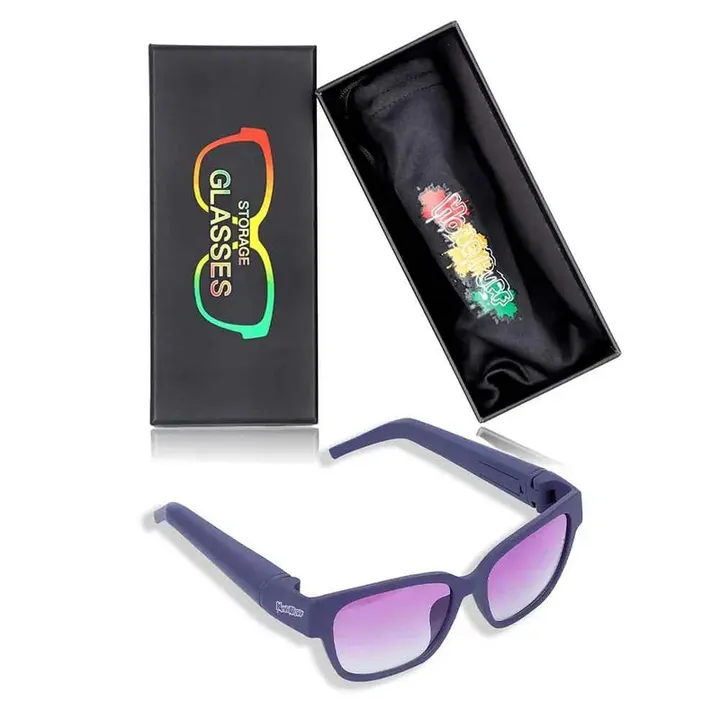 Oculos Puff Safe roxo com caixa e acessorios