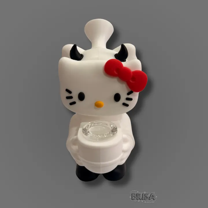 Bong de Silicone 5,5" Hello Kitty com bowl de vidro