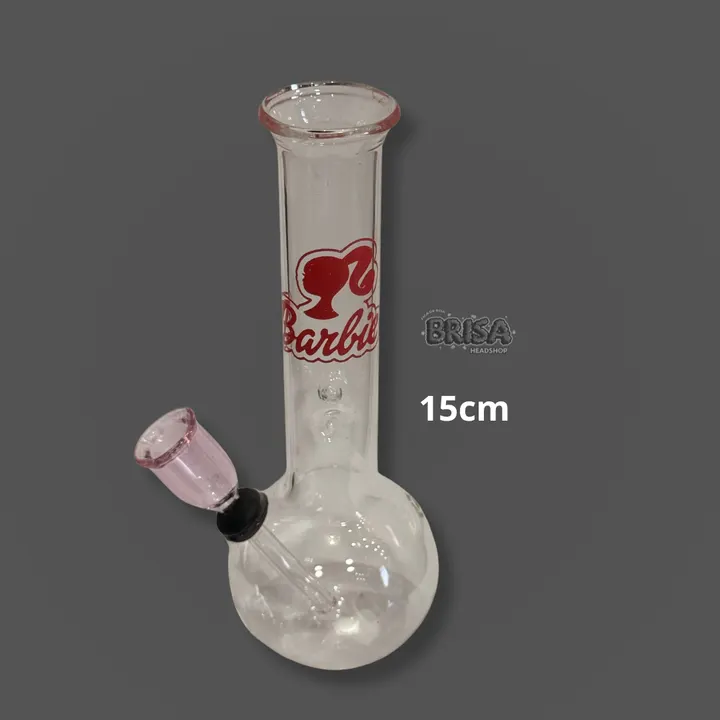 Bong de Vidro Médio estampa Barbie, 15 cm de altura