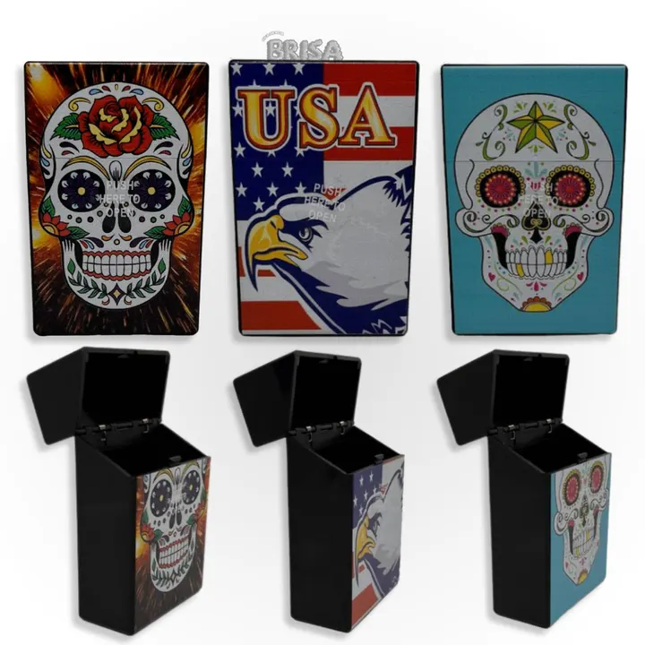 Cigarreira Estampada de Plástico fechada