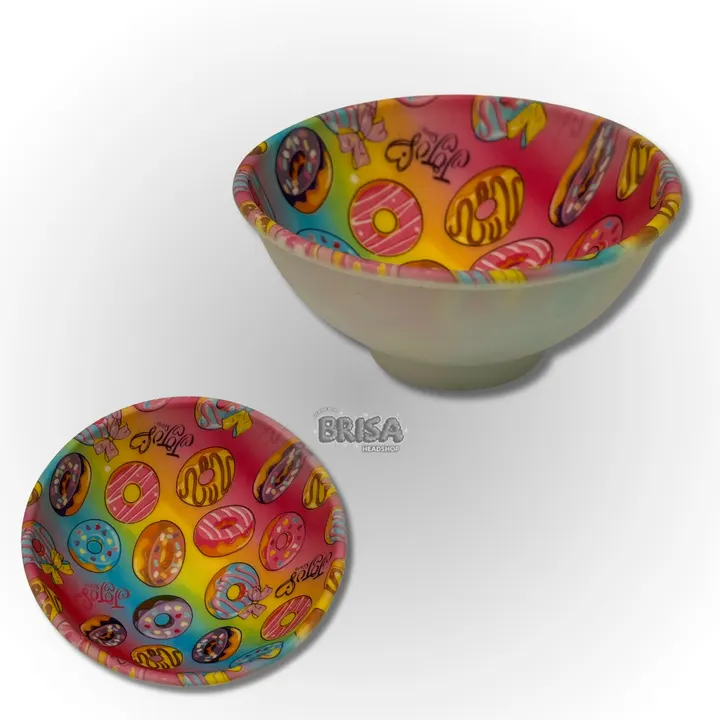 Cuia de Silicone Donuts vista de cima e de lado