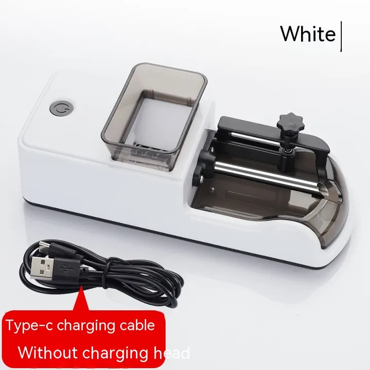 Máquina de Bolar Elétrica Automática preta com cabo de carregamento USB-C