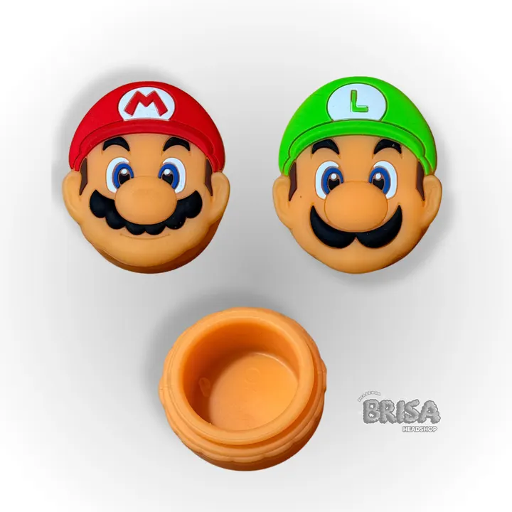 Slick de Silicone Mario e Luigi lado a lado com o pote aberto