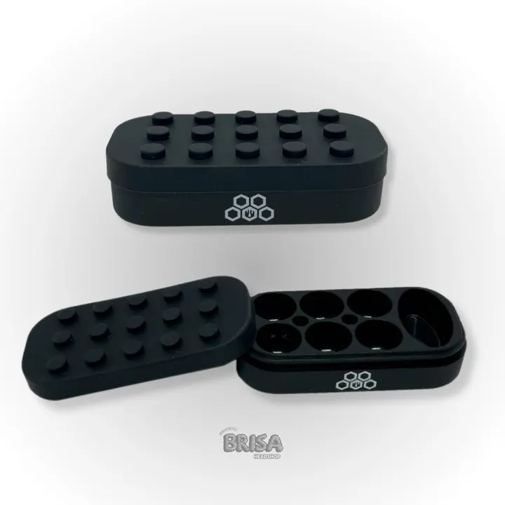 Slick Lego Cultura Dab 34ml Preto aberto mostrando as 7 divisórias internas