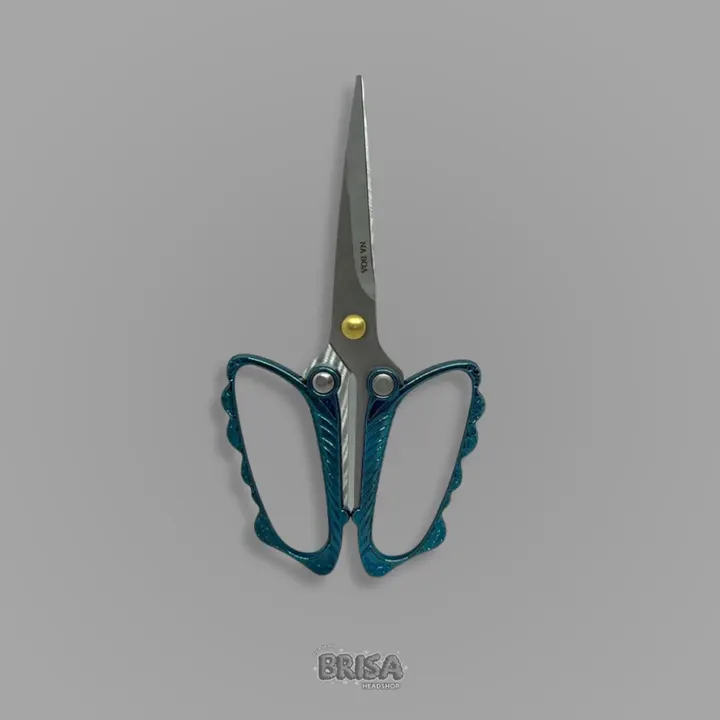 Tesoura de Metal Na Boa Azul Metalizado com design decorado