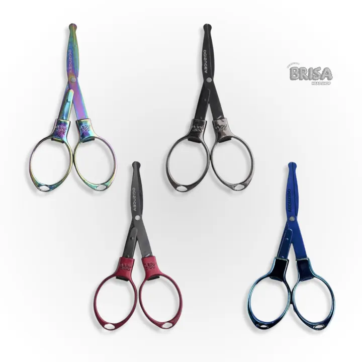 Tesoura de Metal Dobrável Abduzido nas cores Furta-Cor, Preto, Vermelho e Azul