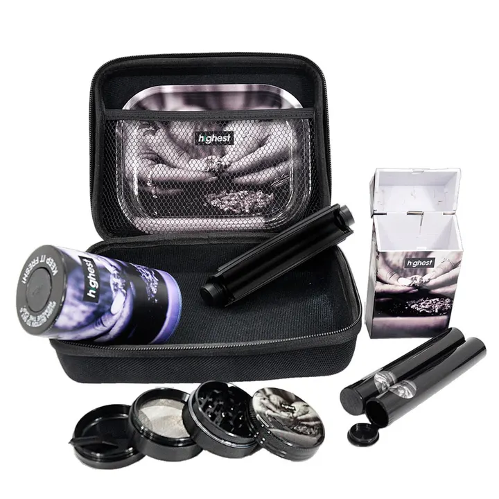 Kit Completo com Bandeja, Dichavador e Pote, dichavador aberto