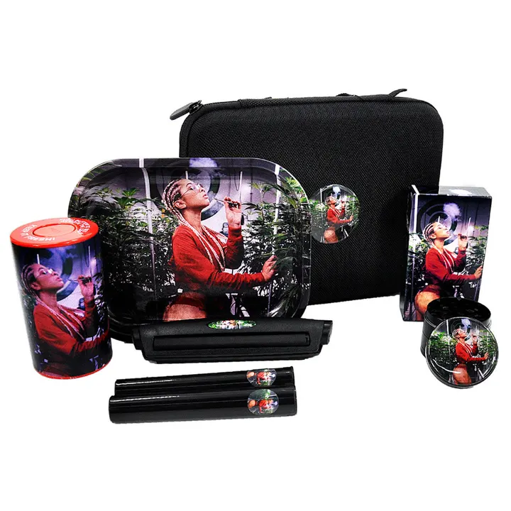 Kit Completo com Bandeja, Dichavador e Pote, função lanterna