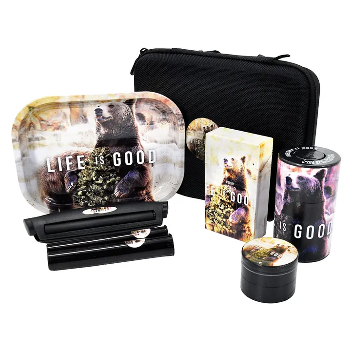 Kit Completo com Bandeja, Dichavador e Pote, estampa AYST